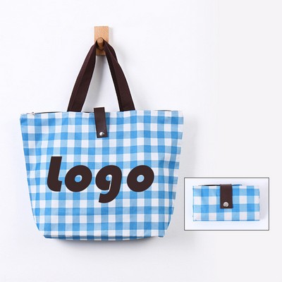 Checkered Oxford Tote Bag
