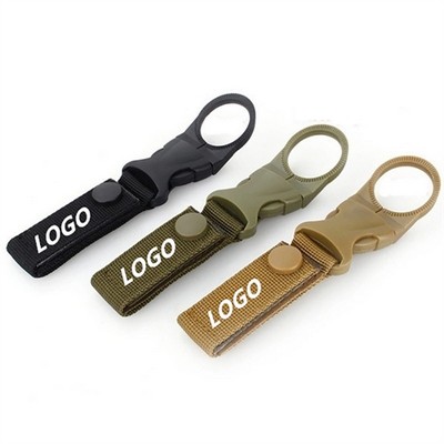 Heavy-Duty Nylon Tactical Water Bottle Carabiner Hook with Key Ring