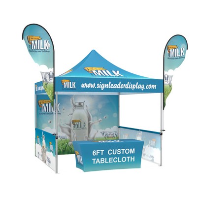 10' x10' Canopy Tent Package with Flags and Table Cloth