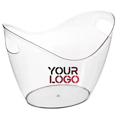 5L Clear Acrylic Durable Lightweight Modern Design Ice Bucket with Handles