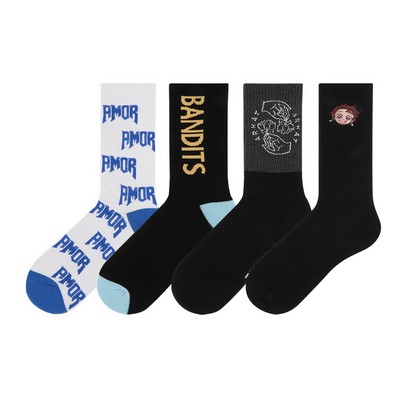 Jacquard Knit Crew Socks