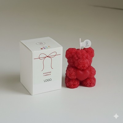 Rose Bear Scented Candle Aromatherapy Gift Decorative Ornament Bear Shaped Candle Valentine's Day