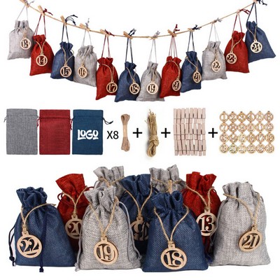 Christmas Advent Calendar Decorations 24 Days Gift Bag