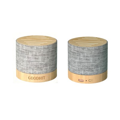 Mini Bamboo & Fabric Bluetooth Speaker