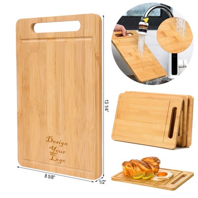 Eco-Conscious Bamboo Chopping Board with Grip Handle