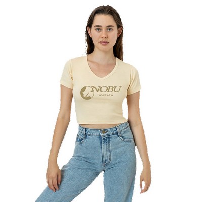 Baby Rib Short Sleeve V-Neck