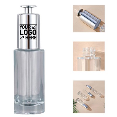 1 Oz Clear Glass Press Dropper Bottle
