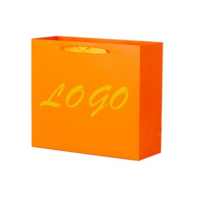 15.8" 4.9" x 11.8" Matt/Gloss 250GSM White Cardboard Shopping Bag