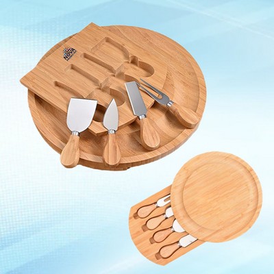 Wooden Cheese Board and Knife Set for Stylish Functional Entertaining and Cheese Presentation