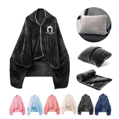 2-in-1 Pillow Shawl Wearable Blanket