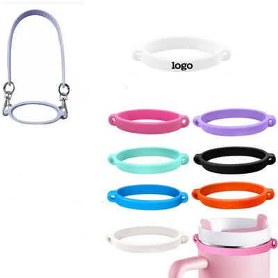 Custom Silicone Cup Sleeve W/ Hanging Rope Ring