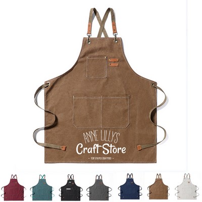 Woven Knitted Kitchen Apron w/ 2 Pockets