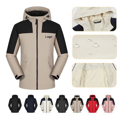 Hooded Softshell Waterproof Lightweight Casual Rain Jacket