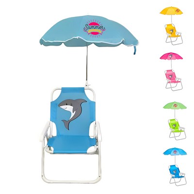 Portable Kids' Beach Chair with Sunshade Umbrella