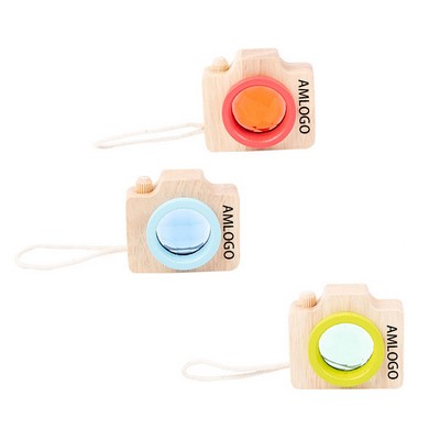 Mini Camera Wooden Kaleidoscope Toy
