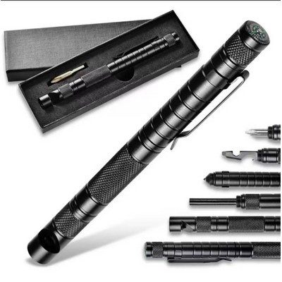 Multi-Functional 7in1 Tactical Pen with Ferro Rod & Glass Breaker
