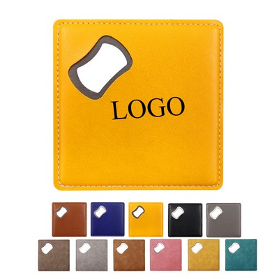 Dual-Purpose Leatherette Opener Coaster
