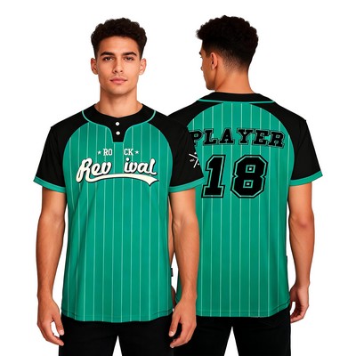 2-Button Front Custom Baseball Jersey(Full Color)