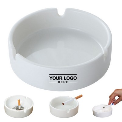 Minimalist Ceramic Ashtray with Cigarette Grooves