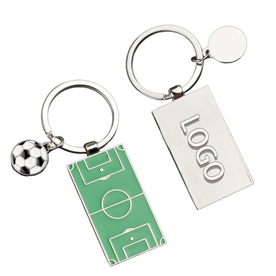 Premium 3D Metal Soccer Field Keychain