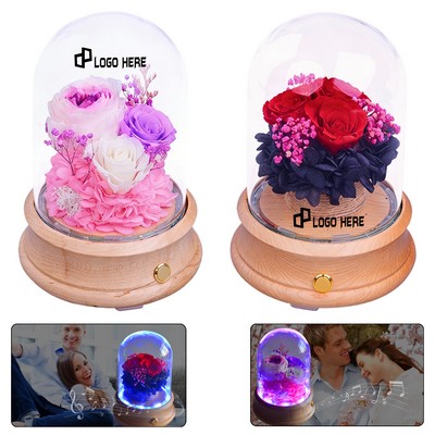 Bluetooth Speaker W/ Eternal Flower In Glass Dome