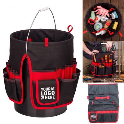 Bucket Tool Organizer w/ Multi Pockets