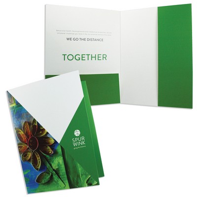 Folder with one regular and one vertical pocket 9"x12" Printed in Full Color 4/0