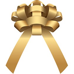 Gold 30" Shiny Vinyl Car Bow