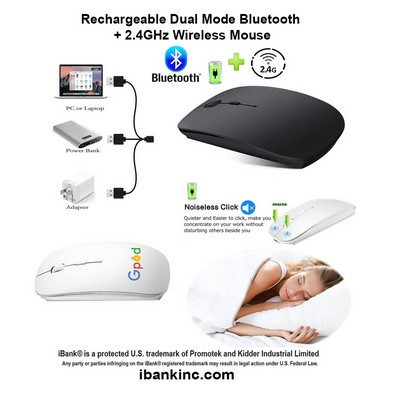 iBank ® Rechargeable Dual Mode Bluetooth + 2.4GHz Wireless Mouse