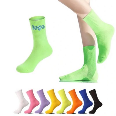 Custom Embroidered Cotton Knee High Socks One Size Fits Most