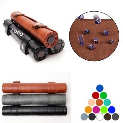 PU Leather Folding Scroll Dice Bag