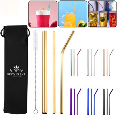 Stainless Steel Straight & Bent Straws Kit