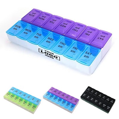 Double Row 7-Day Weekly Pill Box