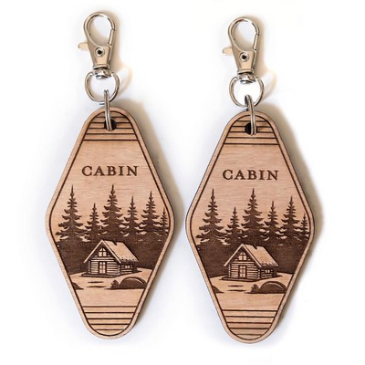 Wood Motel Keychain