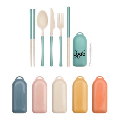 Eco-Friendly Wheat Utensil Set - 7 Pieces