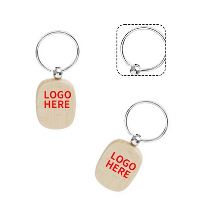 Circular Edge Wooden Keyring