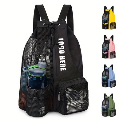 Mesh Drawstring Backpack Breathable Sport Fabric