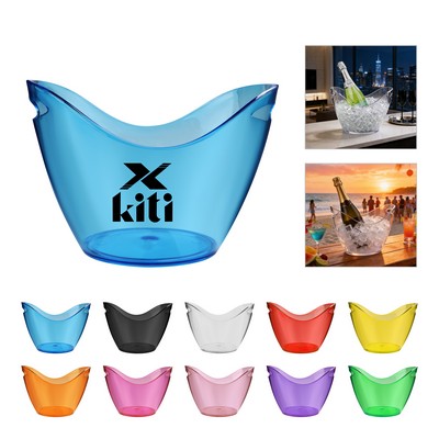 4L Clear Plastic Ice Bucket Cooler With Handle