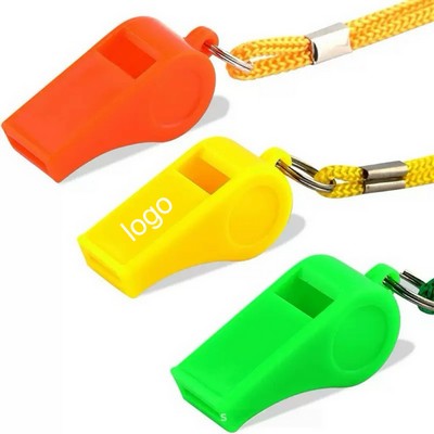 Plastic Whistles with Lanyards
