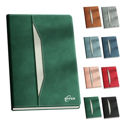 Simple Style Soft Leather Business Office Meeting Notebook