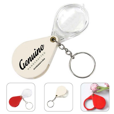 Foldable ABS Magnifier with Keychain