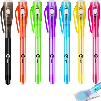 Invisible Ink Pen with UV Light 7 Colors Spy Pen for Secret Messages
