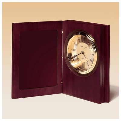 Hand Rubbed Mahogany Finish Book Clock - CLK58