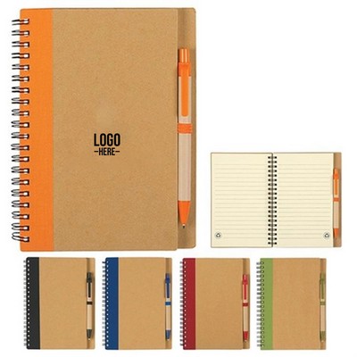 Spiral Notebook With Pen In Holder