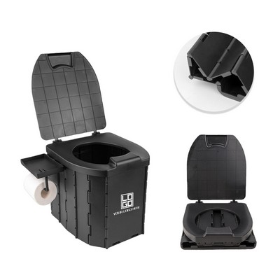 Outdoor Foldable Travel Toilet with Lid