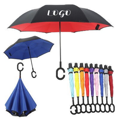 Reverse Folding C-Handle Rain Umbrella