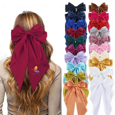 Satin Bow Streamer Hair Clip