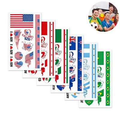 Custom Temporary Waterproof Tattoos Stickers World Flag