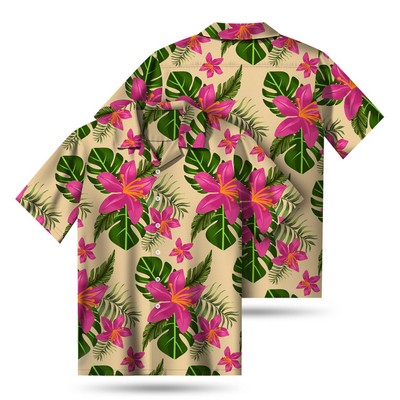 Men's Sublimated Hawaiian Cuban Collar Camp Shirt