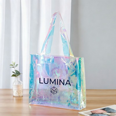 Clear Iridescent PVC Tote Bag